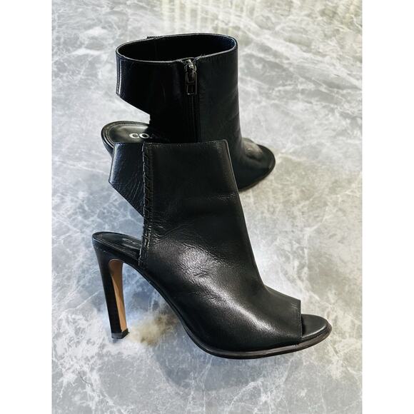 Coach Black leather Izzie Peep-Toe Heels - Picture 3 of 7